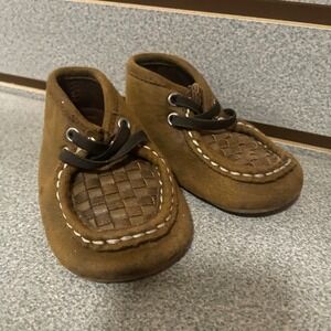 Twister M&F Western Infant Brown Woven Moccasin Shoes Cowboy Size Infant 3